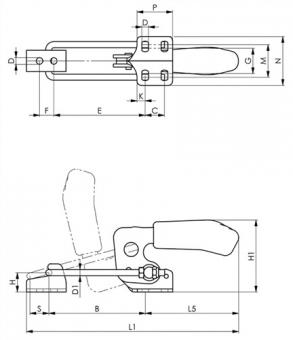 Verschlussspanner Nr.6848H - 1 ST  Gr.4 horiz.AMF