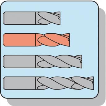 Schaftfrser DIN 844 Typ NR D.10mm - 1 ST  Einsatz-L.30mm HSS-Co5 TiCN Weldon Z.4 kurz P