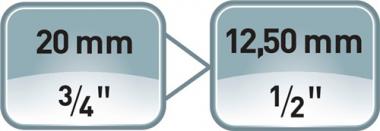 Reduzierstck 440-1 Antriebs-4-KT.3/4 - 1 ST  Zoll Abtriebs-4-KT.1/2 Zoll ASW