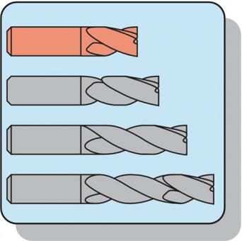 Vollradiusfrser D.4mm Einsatz-L.13mm - 1 ST  HSS-Co8 TiCN Weldon Z.2 ext.kurz PROMAT
