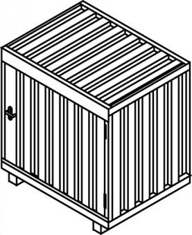 Gasflaschenlager B1420xT1080xH1470mm - 1 ST  verzinkt,montiert,m.Bodenrahmen SBU