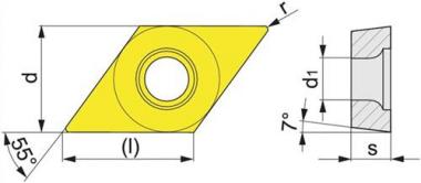 Wendeschneidplatte DCGT 070202-AL - 10 ST  UNI10 Bearb.Alu.PROMAT