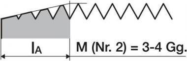 Handgewindebohrer DIN 352 - 1 ST  Nr.2 M12x1,75mm HSS ISO2 (6H) PROMAT