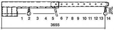 Teleskoplader max.3655mm - 1 ST  Trgf.2500kg orange lack.f.Gabelstapler