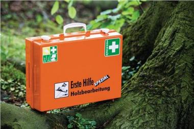 Erste Hilfe Koffer Beruf - 1 ST  SPEZIAL Holzbearbeitung B400xH300xT150ca.mm orange