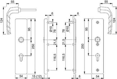 Schutzgarnitur Birm.1117/2221A/2440 - 1 ST  Alu.F4 72mm 37-42mm HOPPE