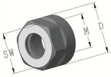 Spannmutter ER 16 D.28 SW - 1 ST  25mm m.Exzenterring z.Spannzangenfutter ER PROMAT