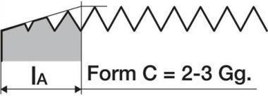 Gewindeformer DIN 2174 (DIN - 1 ST  371) M3 Form C HSS-Co TiN 6HX o.SN PROMAT