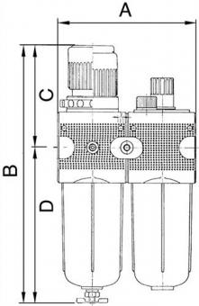 Wartungseinheit MULTIFIX - 1 ST  Gew.G 1/4 Zoll HA BG I 2-tlg.1100l/min B.92,8mm