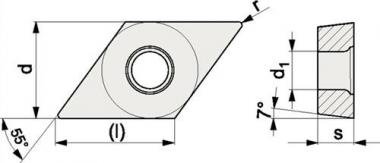 Wendeschneidplatte DCMT 070204-M - 10 ST  PMK30 Bearb.mittel PROMAT