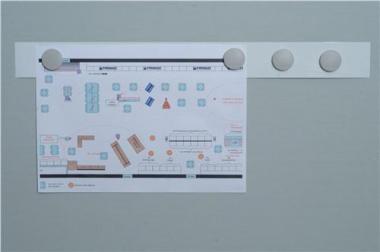 Magnetleiste L500xB50xS0,5mm - 10 ST  wei selbstklebend MAGNETOPLAN