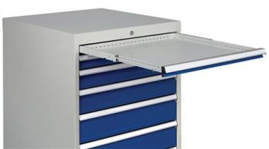 Schubladenschrank H1019xB705xT736mm - 1 ST  lichtgrau/signalblau 7 Schubl.Vollauszug