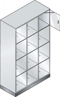 Fcherschrank H1750xB820xT500mm - 1 ST  m.Sockel Anz.Fcher 2x4 lichtgrau/lichtgrau