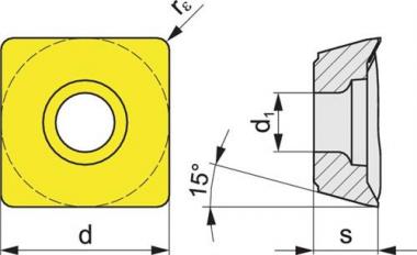 Wendeschneidplatte SDMT 120508SR-M - 10 ST  PMK40 Bearb.mittel PROMAT