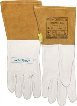 Schweierhandschuhe Gr.XL - 10 PA / 5 PA  (9,5) natur/orange 5 PA