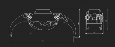 Holzgreifer GRA-R 36, ICM - 1 ST  Greifkraft: 2110 daN, �ffnungsw. 1870 mm