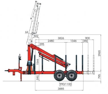 PERZL Rckewagen Typ PRW 8-2, - 1 Stk  serienmig mit 2-Rad-Auflaufbremse, 8 t