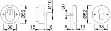 Schutzrosettenpaar E42ZNSB-ZA/42HS - 1 ST  VA F69 rd.m.ZA S.15mm HOPPE
