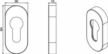 Schl�sselrosette 17 1757 - 2 ST  Alu.0105 PZ ov.FSB