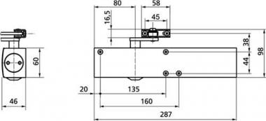 Scherentrschlieer TS 4000 - 1 ST  S wei 9016 EN 1-6 Schlieverz.o.Gestnge GEZE