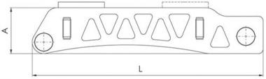 Spanneisen Nr.6311 f.T-Nut - 1 ST  36+42mm L.315mm AMF