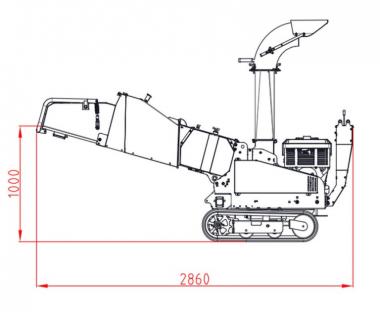 ZAKANDRA Biohcksler auf Raupenfahrwerk - 1 Stk  max. Stamm 120 mm, 23 PS B&S Benzinmotor mit E-Start, No-Stress-System, Stundenzhler