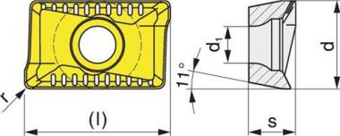 Wendeschneidplatte APKT100305PDER-M - 10 ST  PMK40 Bearb.mittel PROMAT