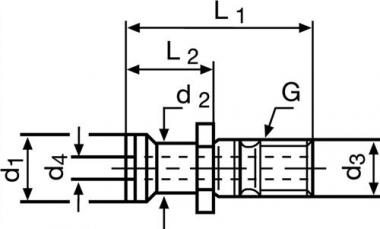 Anzugsbolzen ISO 7388/IIB - 1 ST  SK50 m.Bohr.PROMAT