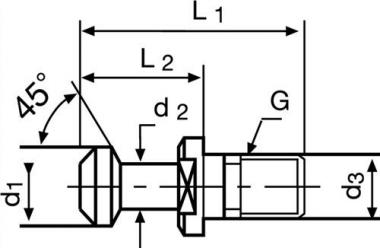 Anzugsbolzen JIS B 6339 BT40 - 1 ST  m.Bohr.45 Grad PROMAT