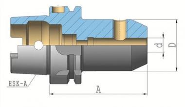 Flchenspannfutter DIN 69893A - 1 ST  Weldon Spann-D.10mm HSK-A63 A.-L.65mm PROMAT