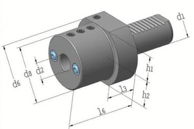 Werkzg.h.E2 DIN 69880 Spann-D.20mm - 1 ST  VDI40 z.Bohrstangen PROMAT