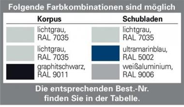 Hngeregistraturschrank H1350xB434xT600mm - 1 ST  1-bahnig lichtgrau 4 Schubl.