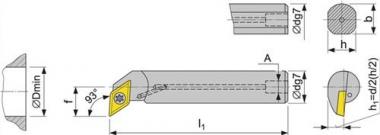 Bohrstange E12M-SDUCR 07 - 1 ST  re. VHM m. IK PROMAT