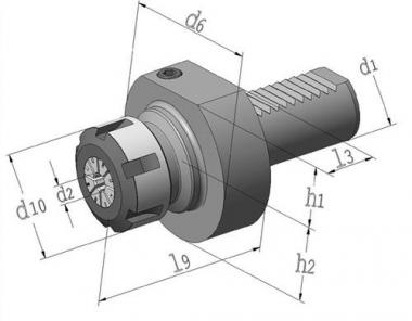 Werkzg.h.ER E4 DIN 69880 - 1 ST  Spann-D.2-20mm VDI40 A.-L.62mm PROMAT