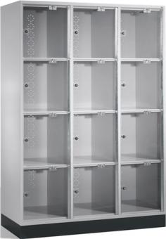 Fcherschrank H1750xB1220xT500mm - 1 ST  m.Sockel Anz.Fcher 3x4 lichtgrau/lichtgrau