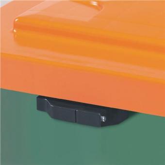 Streugutbehlter L945xB725xH930mm - 1 ST  400l HD-PE grn/orange o.Entnahmerutsche