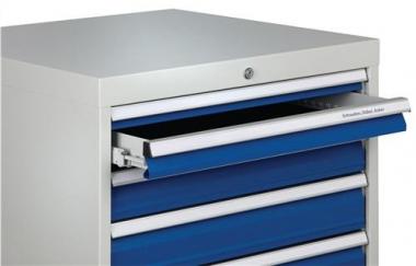 Schubladenschrank H1019xB705xT736mm - 1 ST  grau/blau 2x75,2x100,2x125,1x300mm Schubl.