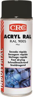 Farbschutzlackspray ACRYLIC - 2,4 L / 6 ST  PAINT tiefschwarz ma RAL 9005 400ml Spraydose CRC