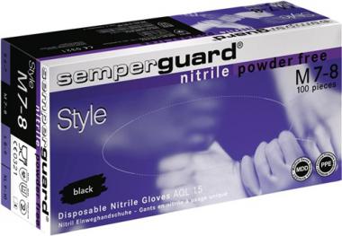 Einw.-Handsch.Semperguard - 1 KT  Nitril Style Gr.XL schwarz Nitril 90 St./Box