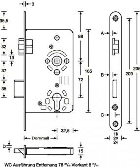 ZT-Einsteckschl.BAD 20/ 65/78/8mm - 1 ST  DIN R VA rd Kl 3 Zinkdruckg.SSF