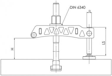 Spanneisen Nr.6311 f.T-Nut - 1 ST  36+42mm L.315mm AMF