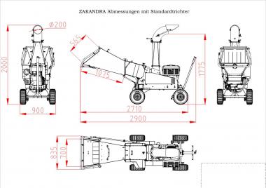 ZAKANDRA Holzhcksler mit B&S Benzinmotor 18PS - 1 Stk  max. Stamm 100mm, Hckselscheibe 335mm