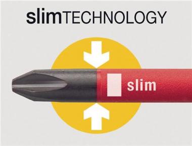 Wechselkl.SlimBit electric - 1 ST  Plus/Minus Schlitz/PZD 2x75mm VDE isol.WIHA