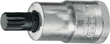 Steckschlsseleinsatz INX - 1 ST  19 1/2 Zoll Innen-Vielzahn M8 L.55mm GEDORE