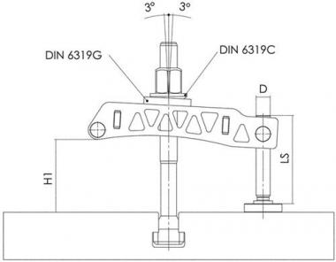 Spanneisen Nr.6311 f.T-Nut - 1 ST  36+42mm L.315mm AMF