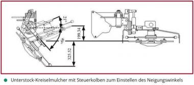 Unterstock Kreiselmulcher MT 450 mm - 1 Stk 45 cm Federtaster, 3 Messer