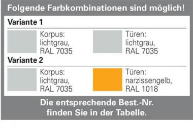 Sicherh.-Schrank Typ90 H1935xB1400xT598mm - 1 ST  lichtgrau/narzissengelb Vollblechtren