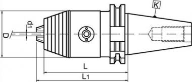 NC-Schnellspannbohrfutter - 1 ST  DIN 69871A Spann-D.0,3-8mm SK40 A.-L.73mm WTE