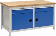 Werkbank lichtgrau signalblau 