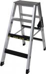 Stufenstehleiter 2x4 Stufen Alu.Gesamt-H.930mm 